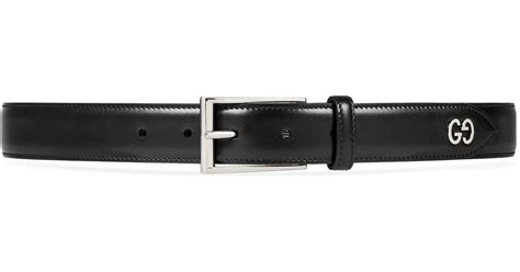 gucci leather belt with gg detail